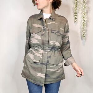 NWT RAILS Whitaker Sage Camo jacket faux shearling lining utility cargo